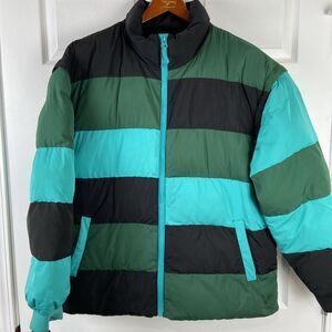 Lego x Target Collection Puffer Jacket Striped Green Black Mens L